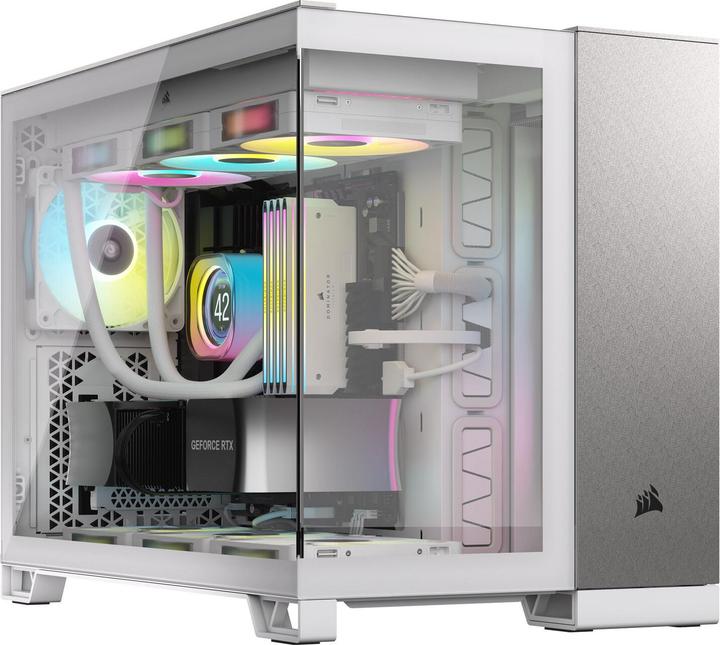 Produktbild Corsair 2500X (wei?/aluminium, Tempered Glass x 2) (Mini-ITX, mATX)