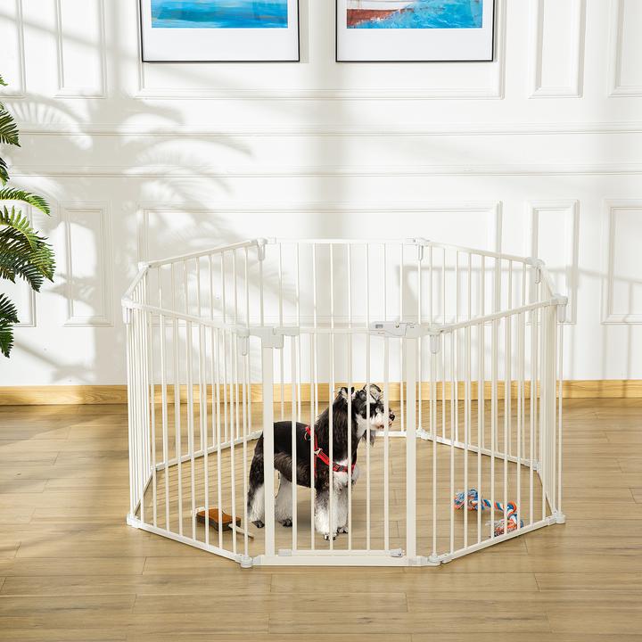 Produktbild PawHut Hunde Absperrgitter bestehend aus 8 Panelen (62.50 cm)