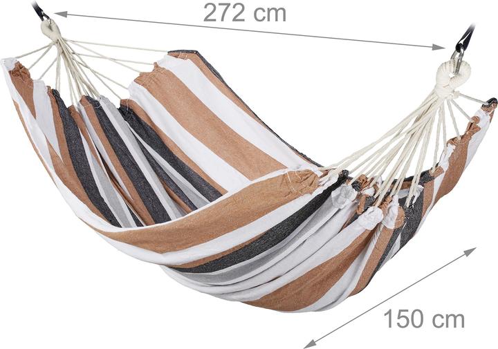 Actual product image Relaxdays Hammock, XXL Hanging Mat For 2 Adults (300 kg)