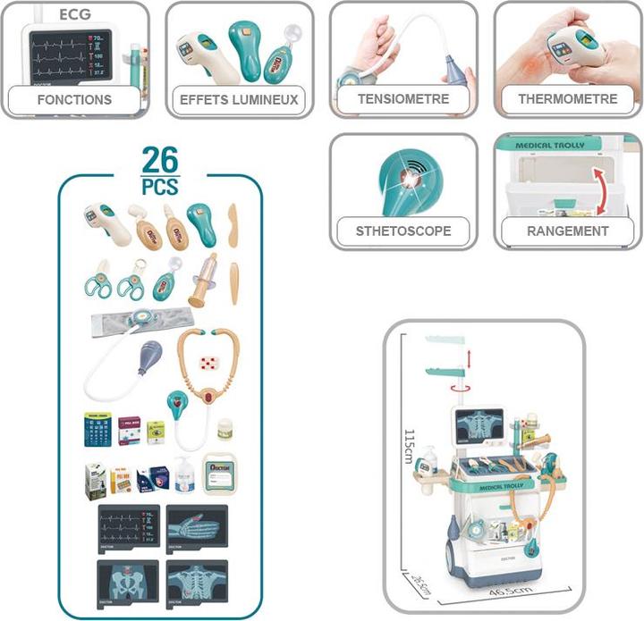 Actual product image VR Shinecon Medical trolley for children with light and sound effects