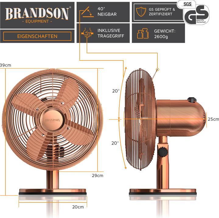 Image du produit Brandson Ventilateur de table (46 dB)