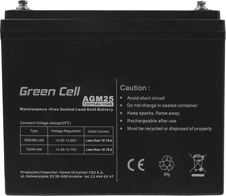 Image du produit GreenCell AGM Battery 12V (12 V, 75 Ah)