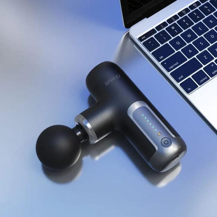 Actual product image PhoneLook Mini Massage Gun BLD-307 6 niveaux de vibration & 4 embouts inclusus