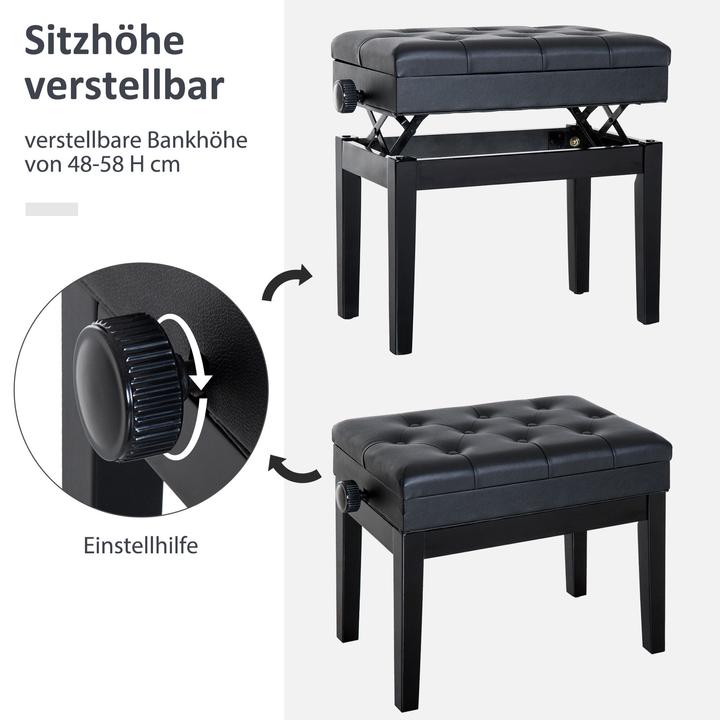 Image du produit Homcom Tabouret de piano réglable en hauteur (Chaise de musicien)