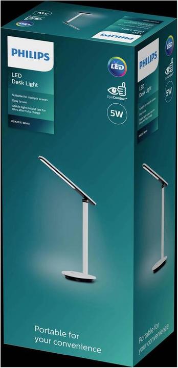 Actual product image Philips Ivory Desk Lamp PT 5W 27-50K W USB 02 (130 lm)