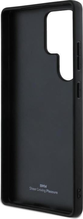 Actual product image BMW Leather Big Wordmark Case for Samsung Galaxy S25 Ultra - Black (Samsung Galaxy S25 Ultra)