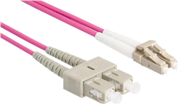 Produktbild Delock LWL Kabel mit Metallarmierung LC Duplex zu SC Duplex Multimode OM4 2 m (CAT8.2, 2 m)