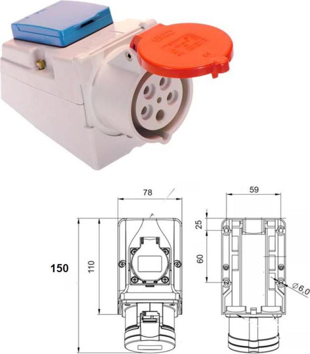 Produktbild Bachmann 910.002 Steckdose Blau
