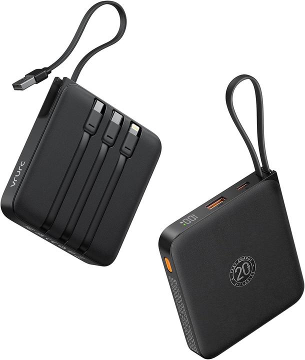 Image du produit Vrurc T2066 Powerbank mit Ladekabeln (20000 mAh, 22.50 W)