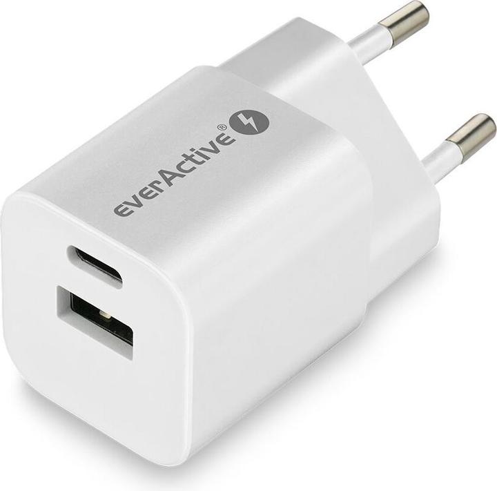 Actual product image Everactive USB/USB-C charger QC3.0 30W GaN technology White (30 W)