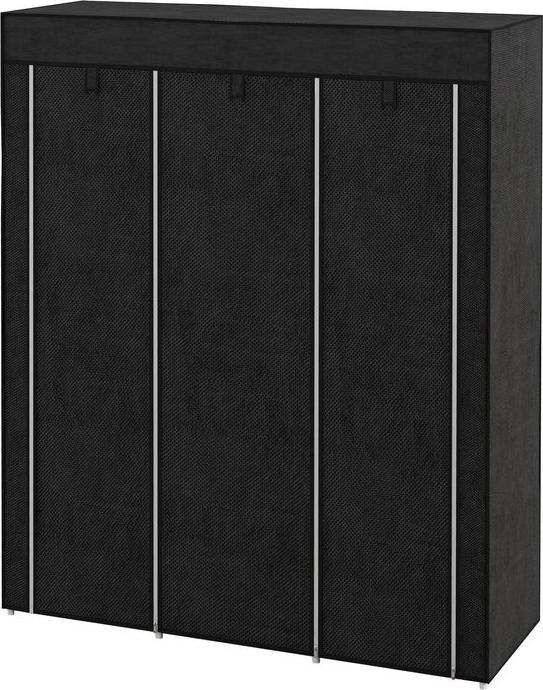 Produktbild Swisshandel24 Stoffschrank, Kleiderschrank mit Kleiderstange, 8 Ebenen, Faltschrank, Faltbare Garderobe, Flur, Vli (125 x 43 x 162.5 cm)