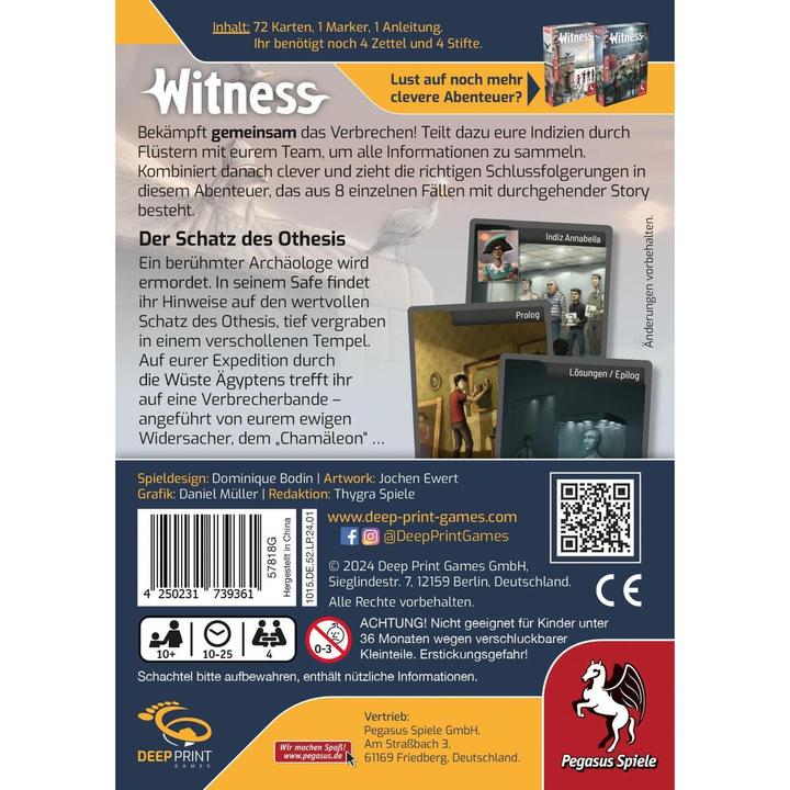 Image du produit Pegasus Witness - Le trésor d'Othesis (Deep Print Games) (Allemand)