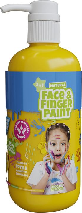 Boti Natural face and finger paint bottle with pump - yellow, 1 l (Yellow, 1000 ml)