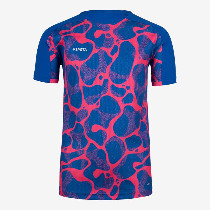 Kipsta Kinder Fussball Trikot kurzarm - Viralto Aqua blau/rosa (6, 7, 8)