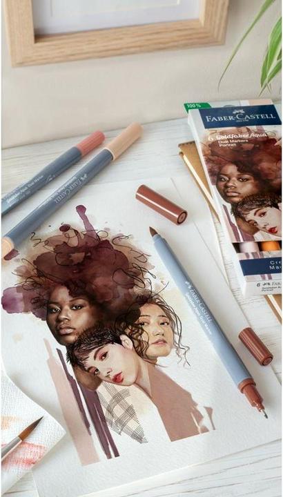 Produktbild Faber-Castell GOFA AQUA DUAL MARKER - Farbstoffmarker (Portrait, 0.40 mm, 6 x)