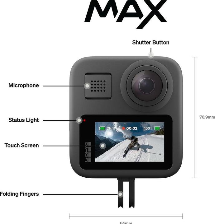 Actual product image GoPro MAX 360 (2025) (Wi-Fi, Bluetooth, GPS)
