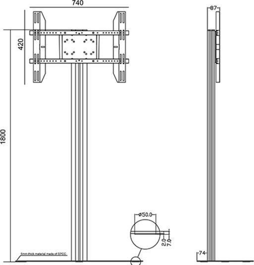 Immagine prodotto Multibrackets M Espositore M 180 Singolo (Supporto AV)