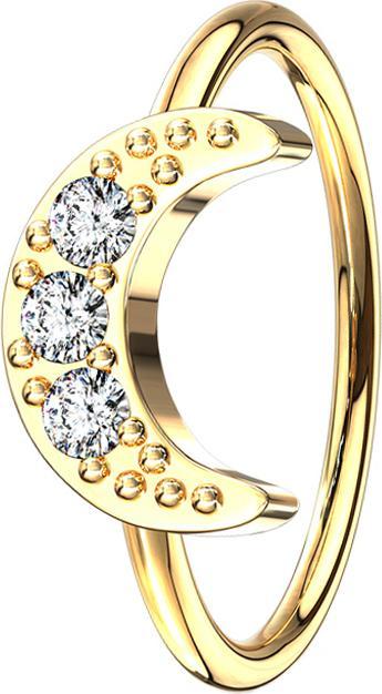 Star Piercing Micro Piercing Ring 14k vergoldet Halbmond (Messing)