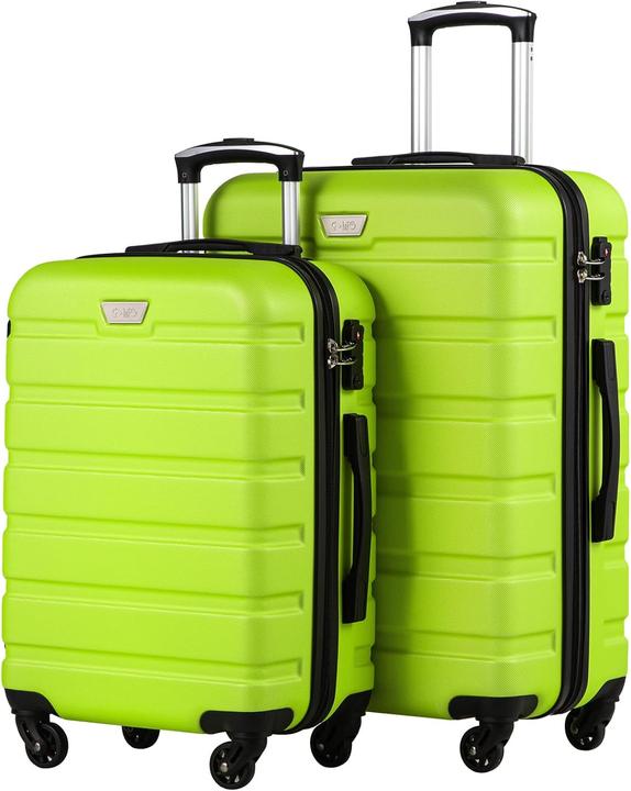 Coolife 2-teiliges Hartschalenkoffer-Set (60 l, Hand luggage (up to 50 litres), M (50 - 90l))