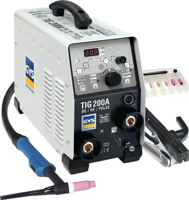 Productafbeelding GYS TIG lasapparaat TIG 200 DC HF/ DC FV met toebehoren 5 - 200 A gasgekoeld