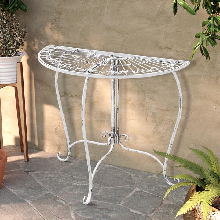 Actual product image Mojawo Wall table side table garden table balcony table semicircular foldable white (80 cm)