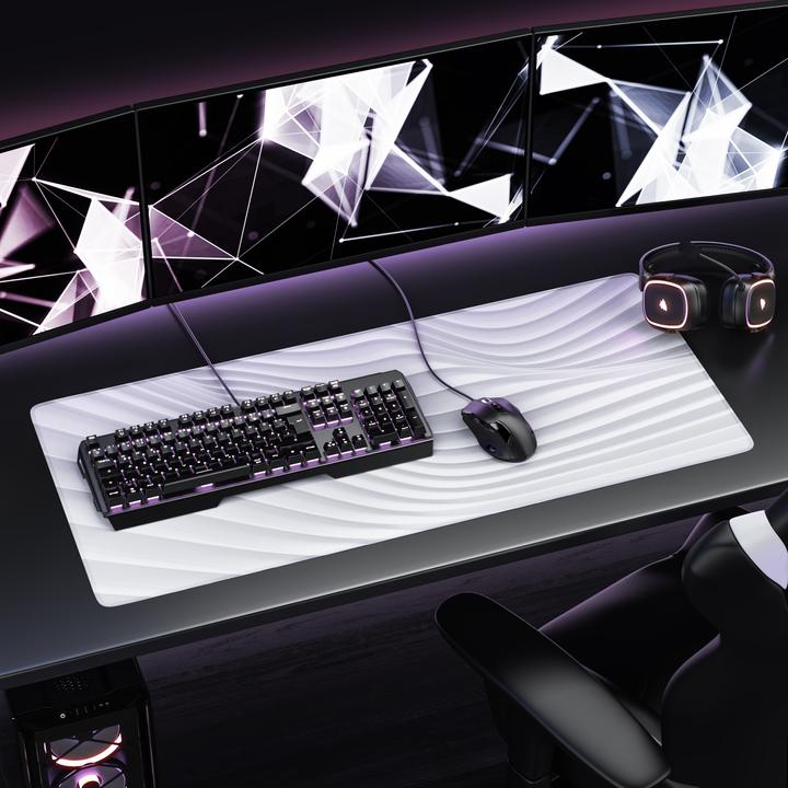 Actual product image Titanwolf Gaming Mouse Pad, 900 x 400mm XXL Speed Gaming Mouse Mat, Mousepad Extra Large Surface, White Wave (XXL)