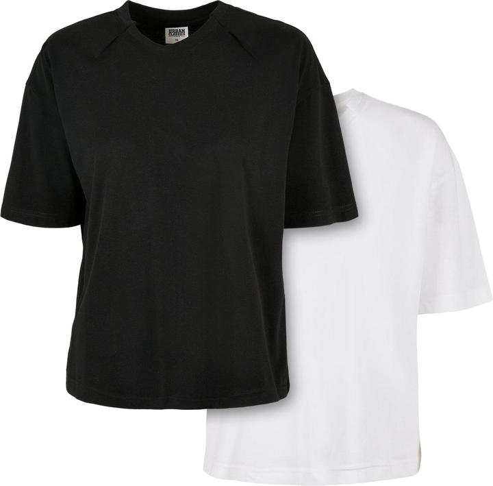 Actual product image Urban Classics Ladies Organic Oversized Pleat Tee 2-Pack (M)