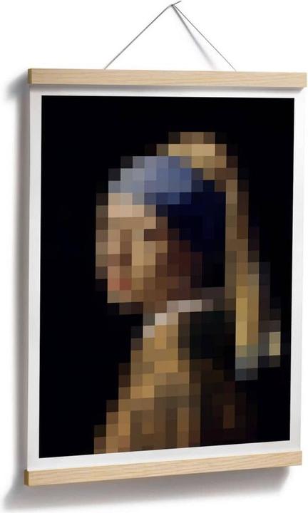 Produktbild Trenddeko Pixelart - Vermeer - Das Mädchen mit dem Perlenohrring (24 x 30 cm)