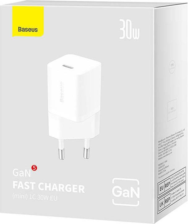Immagine prodotto Baseus Mini caricatore da parete GaN5 30W (bianco) (30 W)