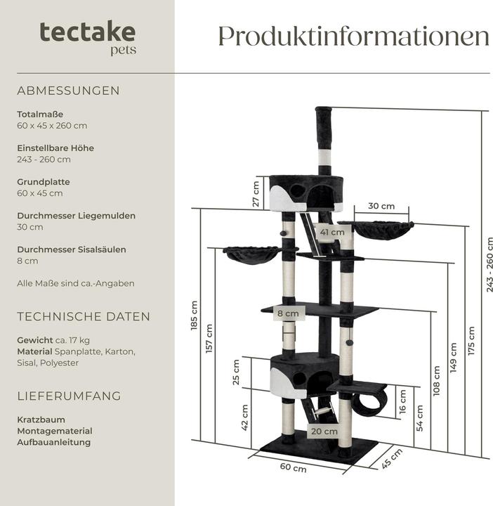Produktbild tectake Hansi (260 cm, Schwarz, Weiss)