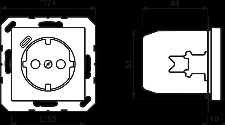 Actual product image JUNG A1520-18CWWM w.USB Type C socket outlet SCHUKO