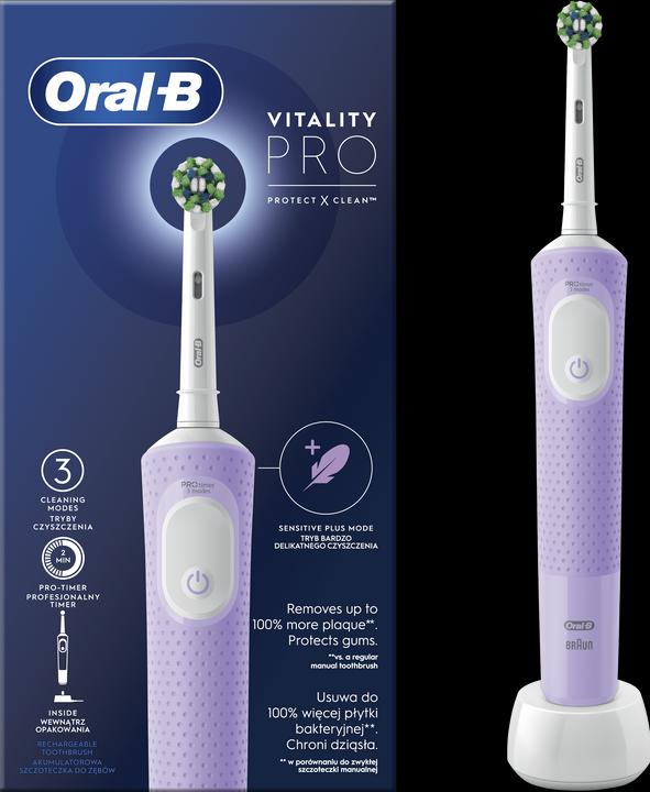 Actual product image Oral-B Vitality Pro D 103 Lilac Violet Hangable Box (Oscillating toothbrush)