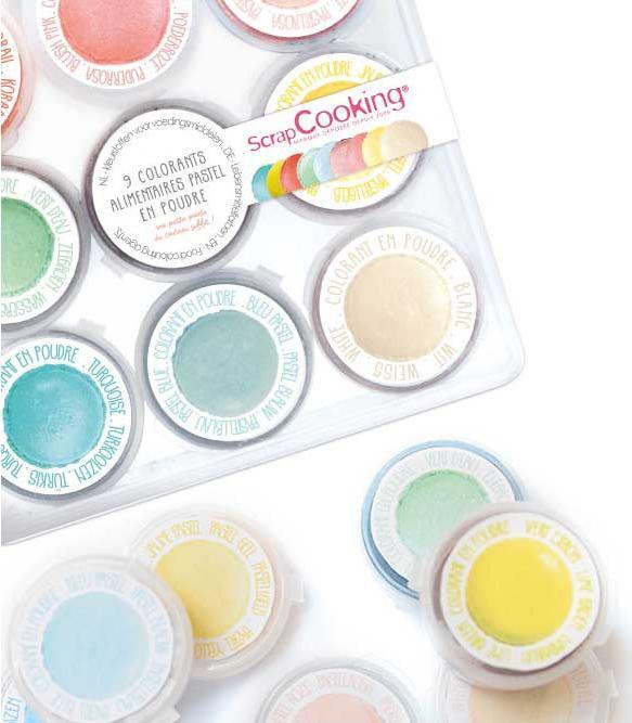 Actual product image ScrapCooking 9 mini food colours in powder form, pastel (105 ml)