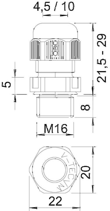 Produktbild OBO Bettermann obo-bettermann System conex. IJF. – Leitungseinführungen v-tec-vm MS16 IP68 messingfarben
