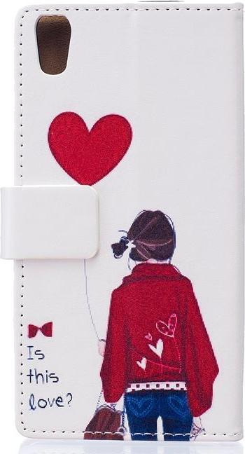 Image du produit MU Style Etui en cuir avec fillette au ballon en forme de coeur (Blackberry DTEK 50)