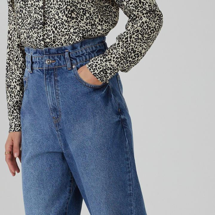 Actual product image La Redoute Collections Balloon jeans with high paperbag waistband