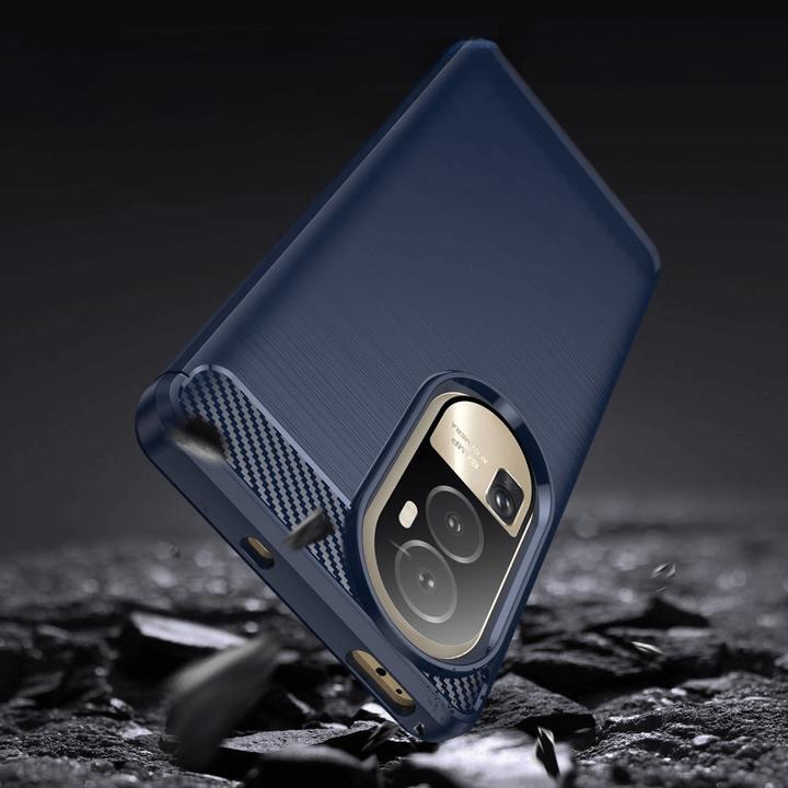 Actual product image Cover-Discount OPPO Reno 10 / 10 Pro - Metal Carbon Look Cover dark blue (OPPO Reno 10, Oppo Reno 10 Pro)