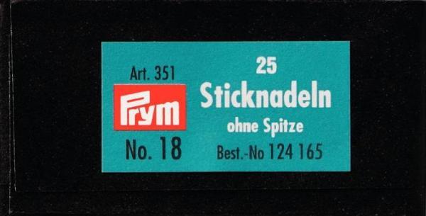 Image du produit Prym Aiguilles à broder sans pointe n°18 1.20 x 50 mm, lettre 25 pcs, acier