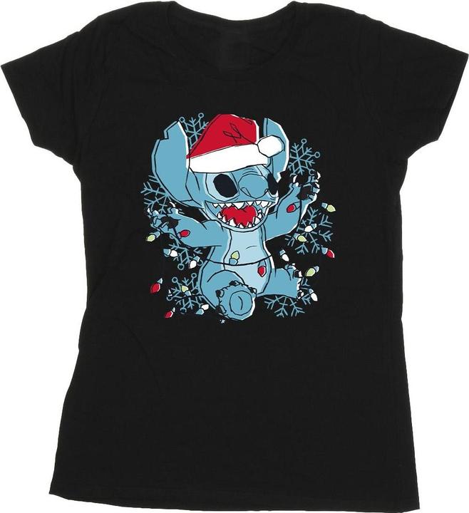 Disney Lilo And Stitch Christmas Lights Sketch TShirt (L)