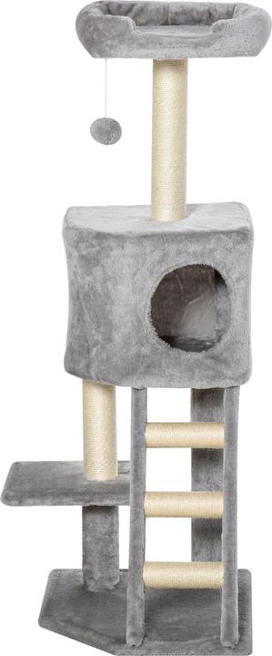 Produktbild PawHut Katzenbaum mit Katzenhöhle (120 cm, Hellgrau)