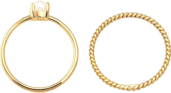 Immagine prodotto Elli Anello PREMIUM Set di anelli con perle ritorte in argento 925 (52, 925 Argento)
