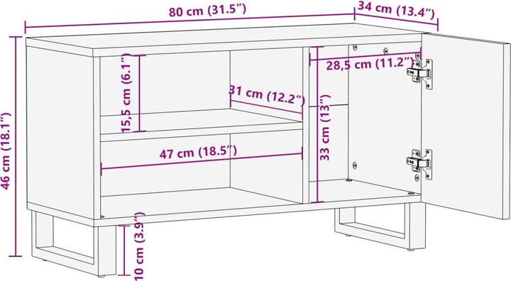 Produktbild VidaXL TV-Schrank Akazie (80 x 34 x 46 cm)