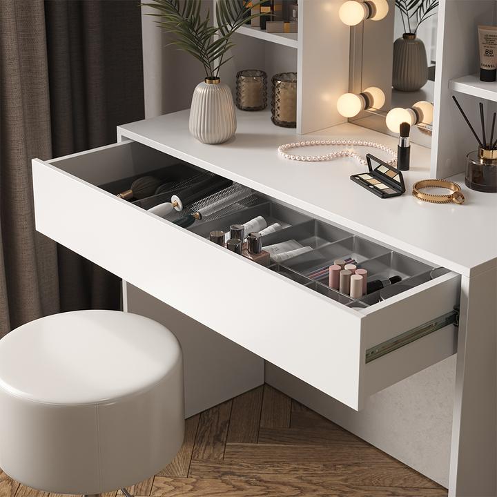 Actual product image Vicco Alexa with stool and lighting (93 x 40 x 147 cm)