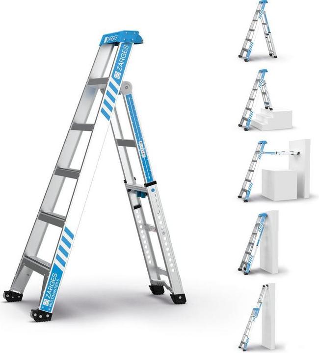 Produktbild Zarges Vielzweck-Stufen-Leiter MultiMaster 5 / bis AH 3,70m (Mehrzweckleiter, 288 cm)