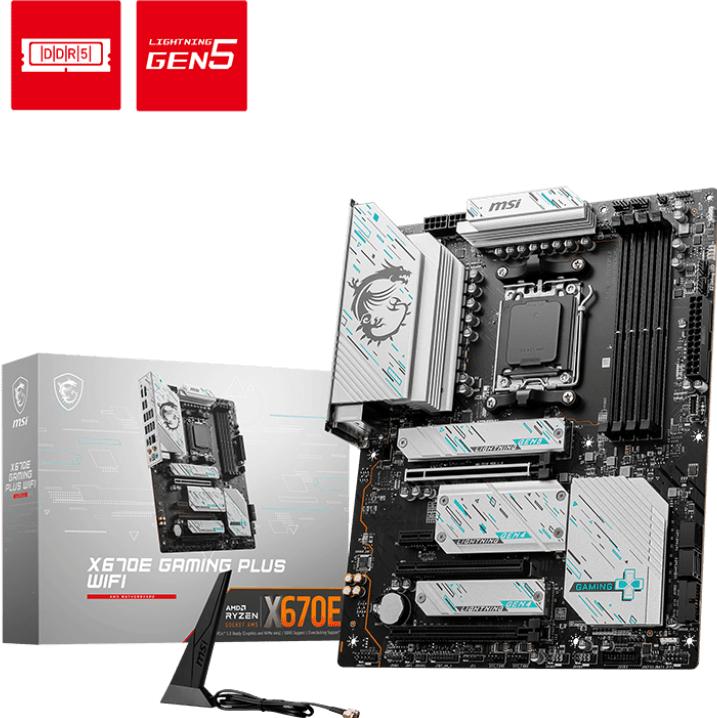 Actual product image MSI X670E GAMING PLUS WIFI (AM5, AMD X670E, ATX)