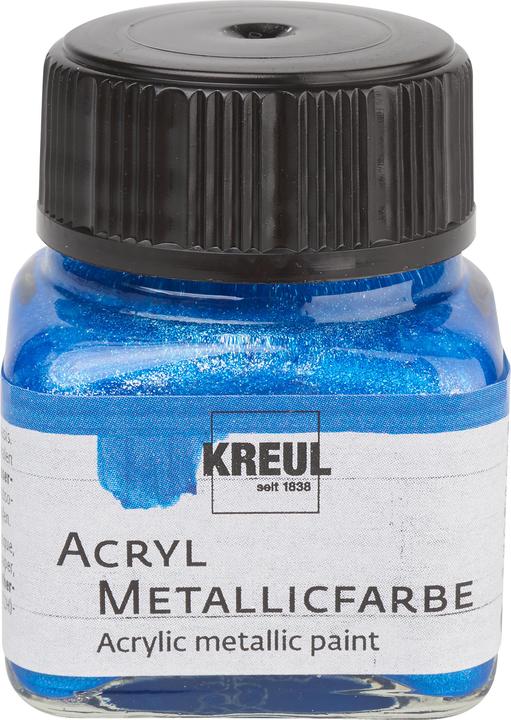 Actual product image Kreul acrylic metallic colours, basic set, 6 x 20 ml (Violet, Green, Gold, Blue, Copper, Red, 120 ml)