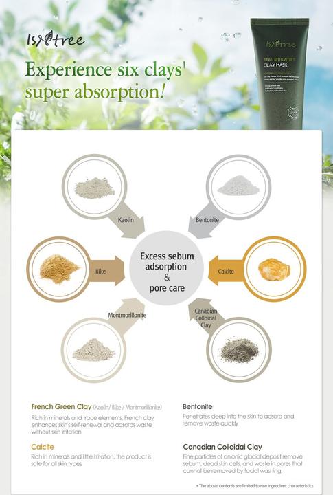 Actual product image Isntree Real Mugwort Clay Mask (100 ml)