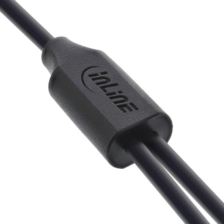 Produktbild InLine USB 2in1 Y-Ladekabel, 1x USB-A Stecker an 2x USB-C Stecker, schwarz, 0,5m (0.50 m, USB 2.0)