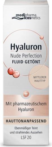 Actual product image Medipharma cosmetics Hyaluron Nude Perfection Fluid tinted medium skin type L20, 50 ml cream (50 ml, Tinted Day Cream, SPF 20)