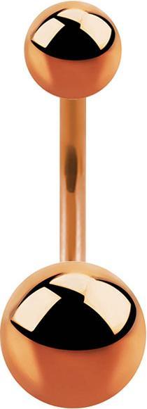 Star Piercing Banane rosegold mit zwei Kugeln (ohne Messing, Chirurgenstahl 316L)
